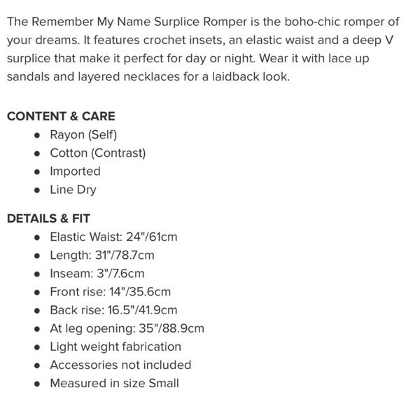 Tobi Remember My Name Surplice Flowy Crochet Romper - Picture 11 of 11